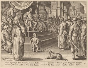 San Paolo davanti a Festo e Agrippa da Philip Galle after Jan van der Straet