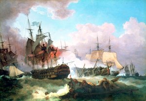 La battaglia di Camperdown, 1799 da Philip James de Loutherbourg