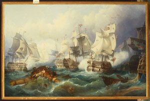 La battaglia di Trafalgar da Philip James de Loutherbourg