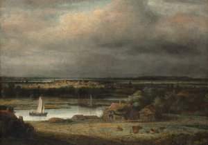 Ampio paesaggio fluviale, ca. 1648-49 da Philip Koninck