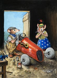 Il topo di città e il topo di campagna (gouache su carta) da Philip Mendoza