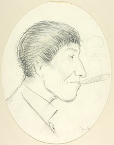 Profilo di uomo che fuma un sigaro