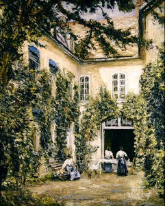 Figure in un cortile, Montreuil-sur-Mer