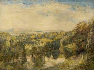Il fiume Teme, sera, vicino a Ludlow - Le colline di Clee in lontananza da Philip Wilson Steer