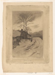 Fattorie lungo una strada con alberi spogli