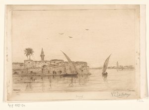 Veduta del Nilo con barche a vela da Philip Zilcken (signed by artist)