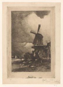 Mulino in un paesaggio da Philip Zilcken (signed by artist)