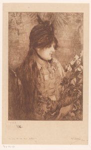 Donna con bouquet di fiori (La Coccinella) da Philip Zilcken (signed by artist)