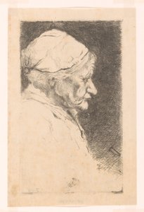Ritratto di una donna anziana, di profilo