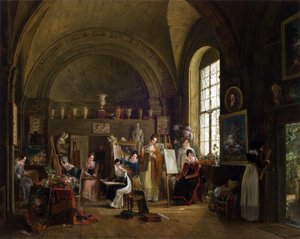 Interno dello studio di Van Dael e dei suoi studenti alla Sorbona, 1816 da Philipe Jacques van Bree