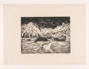 Paesaggio montuoso notturno da Philipp Bauknecht