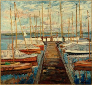 Pontile con barche a vela