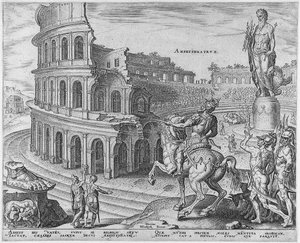 Il Colosseo a Roma dalla serie Le otto meraviglie del mondo dopo Maarten van Heemskerck, 1572 da Philipp Galle