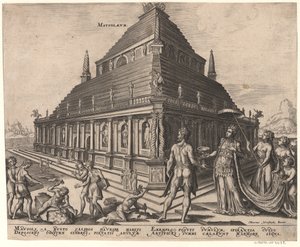 Il Mausoleo di Alicarnasso dalla serie Le Otto Meraviglie del Mondo Dopo Maarten van Heemskerck, 1572 da Philipp Galle