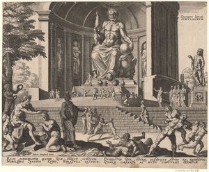 La statua di Giove a Olimpia dalla serie Le otto meraviglie del mondo dopo Maarten van Heemskerck