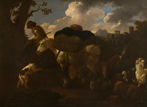 Scena di contadini, c.1677-1706 da Philipp Peter called Rosa da Tivoli Roos