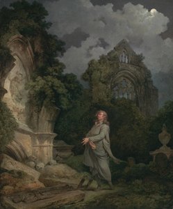Un filosofo in un cimitero al chiaro di luna da Philippe-Jacques de Loutherbourg