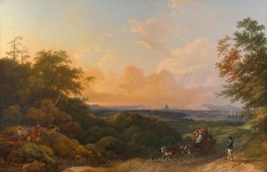 La carrozza della sera, Londra in lontananza da Philippe-Jacques de Loutherbourg