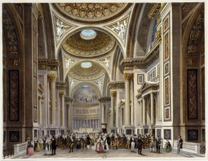Interno della chiesa della Madeleine - in "Promenade dans Paris et ses environs", disegni di Jacottet e Benoist, ed. Gihaut Frères