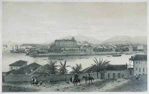 Nove vedute panoramiche di Rio de Janeiro: Da Ilha das Cobras, 1862 da Philippe Benoist