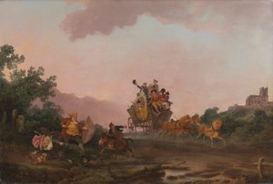 Festaioli su una carrozza da Philippe Jacques de Loutherbourg