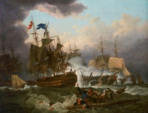 La battaglia di Camperdown da Philippe Jacques de Loutherbourg