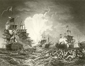 La battaglia del Nilo da Philippe Jacques de Loutherbourg