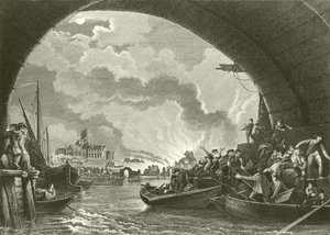 Il Grande Incendio di Londra da Philippe Jacques de Loutherbourg