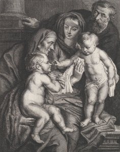 La Sacra Famiglia con Santa Elisabetta e il giovane San Giovanni Battista, ca. 1615-75 da Philippe Joseph Tassaert