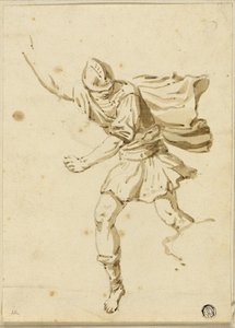 Guerriero romano in corsa, punta verso l