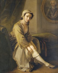 Giovane donna in un vestito fulvo da Philippe Mercier