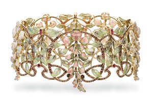 Tour-de-cou Art Nouveau multi-gemma e smalto 