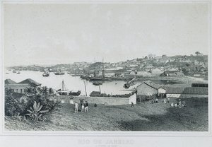 Nove vedute panoramiche di Rio de Janeiro: A Prainha (da Saude) da Philippe and Ciceri Eugene Benoist