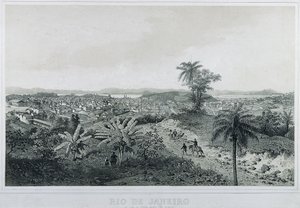 Nove vedute panoramiche di Rio de Janeiro: De Lado da Terra Morro de Senado da Philippe and Ciceri Eugene Benoist