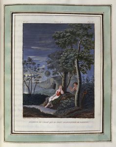 Regrets de Chloe qui se croit abandonnee de Daphnis. Dessin de Philippe d
