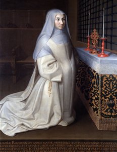 Ritratto di Claudia (Claude) Baudran, reclusa del convento di Port Royal des Champs (Port-Royal-des-Champs) dipinto attribuito a Philippe de Champaigne, chiesa di Linas, Senna e Oise