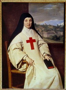 Ritratto di Madre Angelique Arnauld Jacqueline Marie Arnauld detta Angelique Arnauld (1591-1661), badessa di Port Royal des Champs, figura del Giansenismo francese Dipinto di Philippe de Champaigne (1602-1674)