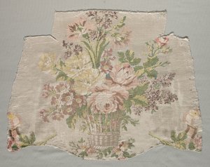 Frammento di seta, parte del pannello chiamato Le panier fleuri, 1770 da Philippe de Lasalle