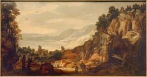 Paesaggio montano con cavalieri da Philippe de Momper