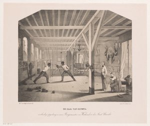 Sala di scherma e ginnastica della società studentesca Olympia da Philippus Anthonius Alexander Kanne