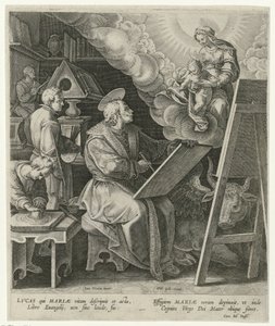 San Luca dipinge Maria con bambino da Philips Galle (attributed to workshop of)