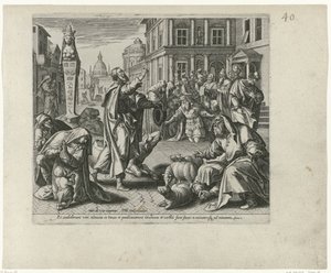 Giona annuncia la caduta di Ninive da Philips Galle (attributed to workshop of)