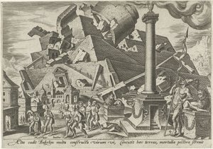 La distruzione della torre di Babele da Philips Galle