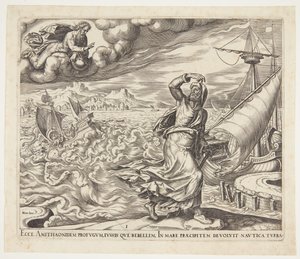 Giona fugge dalla presenza del Signore da Philips Galle