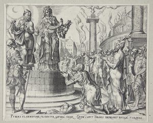 Giuditta mostra la testa di Oloferne al popolo di Betulia da Philips Galle