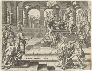 Il re Giosia ordina di uccidere i sacerdoti dei templi di Samaria da Philips Galle