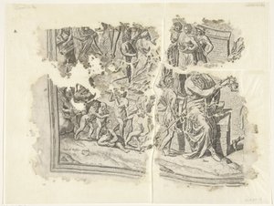 Angolo inferiore sinistro di una stampa della scena di Cebes da Philips Galle