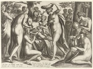 Educazione di Adone (Het verhaal van Adonis) da Philips Galle