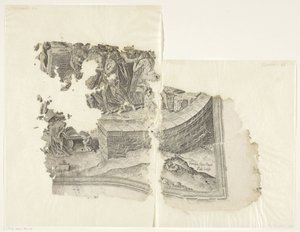 Angolo in basso a destra di una stampa della scena di Cebes (Tabula Cebetis Carta Vitae) da Philips Galle