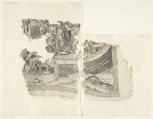Angolo inferiore destro di una stampa della scena di Cebes (Tabula Cebetis Carta Vitae) da Philips Galle